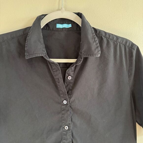 J.Mclaughlin black cotton blend shirt dress size medium. - Picture 4 of 7